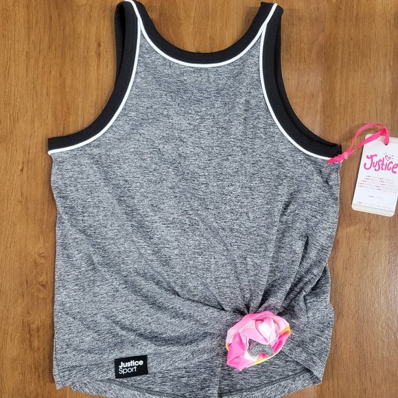 Justice Girls J-Sport Essential Active Tank Top & Matching Scrunchie NWT - Picture 2 of 5